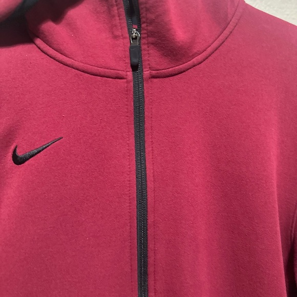 Nike Men's Burgundy Zip-Up Hoodie Dri-Fit Jacket sz L - Picture 2 of 6